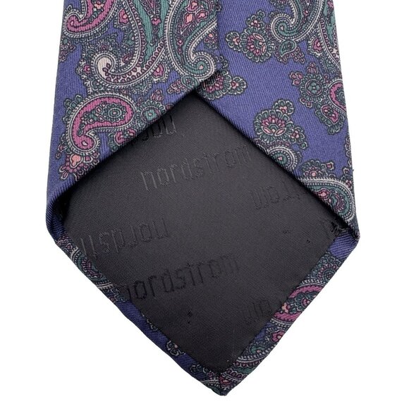 Robert Talbott Tie 100% Silk Men's Designer Paisley Purple Red Green EUC - Picture 2 of 6